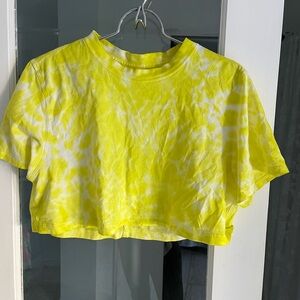 Lululemon Athletica Bright Yellow Tie-Dye Crop Top